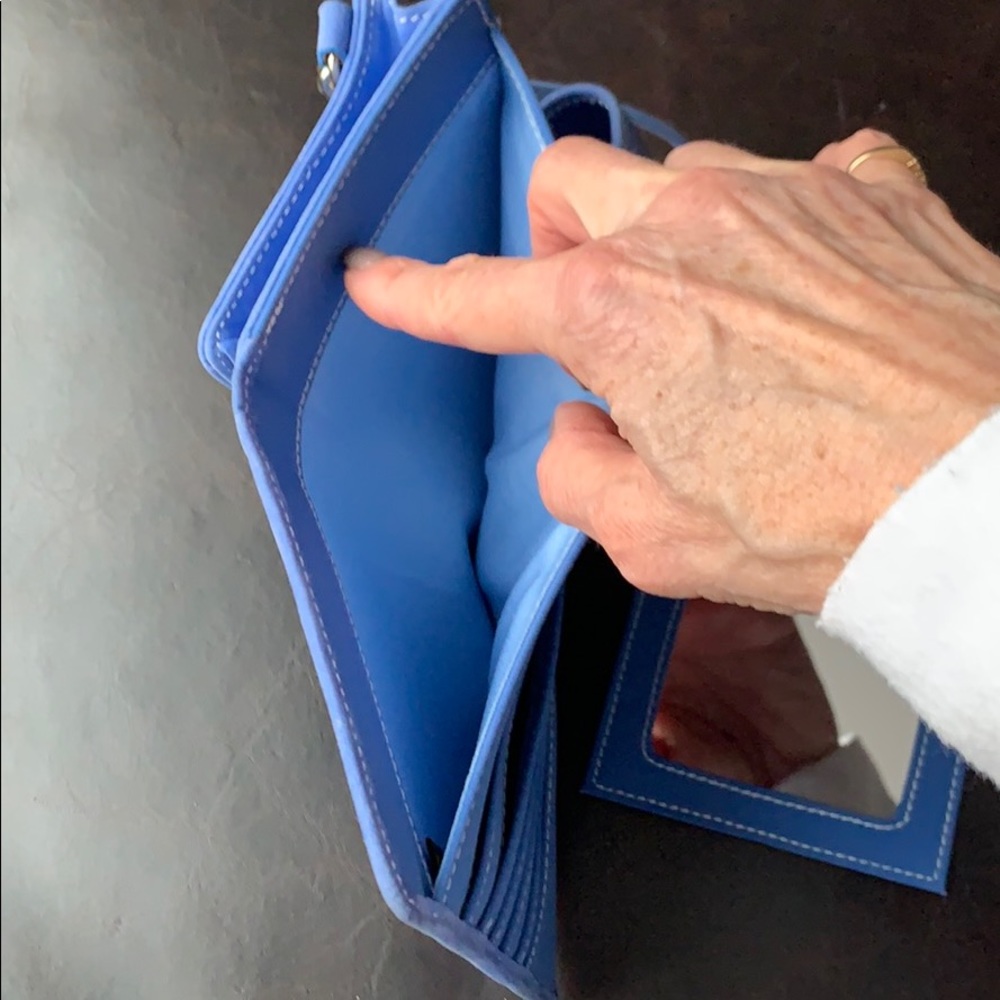 Italian Calfskin Blue Wallet/Wristlet. - Picture 9 of 11